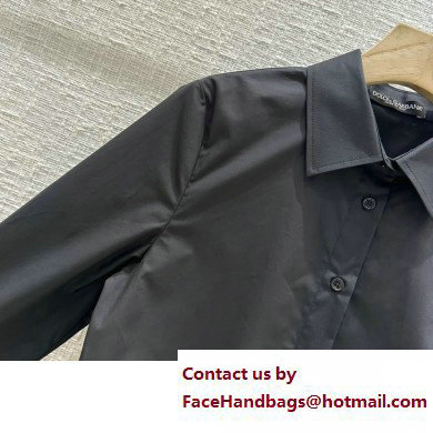 Dolce  &  Gabbana black COTTON SHIRT WITH LACE 2023